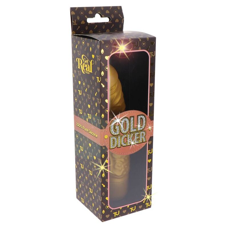Dildo Realistico Vibrante Get Real Gold Dicker — Oro