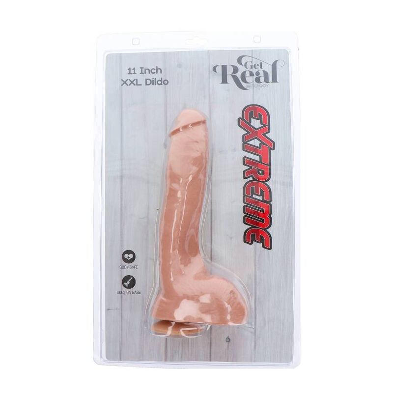 Dildo Realistico XXL Get Real Extreme — Base Ventosa 28 cm