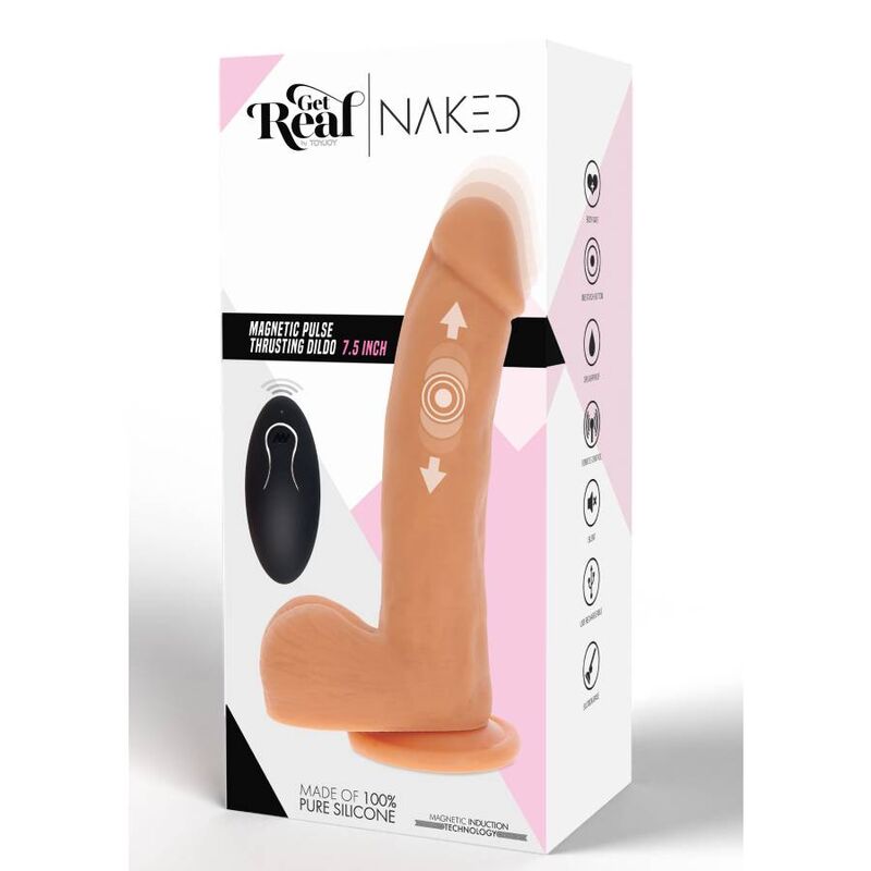 Dildo Realistico con Spinta Magnetica Get Real Pulse — Ventosa