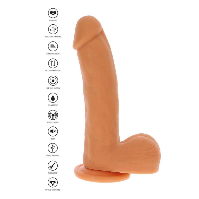Dildo Realistico con Spinta Magnetica Get Real Pulse — Ventosa
