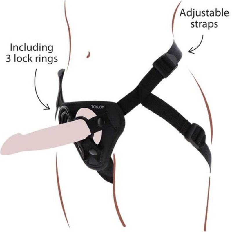 Imbracatura Strapless Get Real — 3 Anelli Silicone, Nera