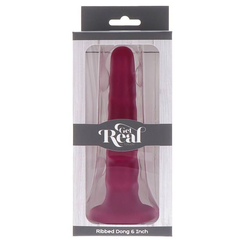 Dildo Realistico a Coste Get Real Dong — Silicone, 12 cm Rosso
