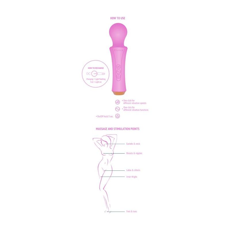 Vibratore Wand Xocoon Personal — 3 Velocità, 10 Modalità