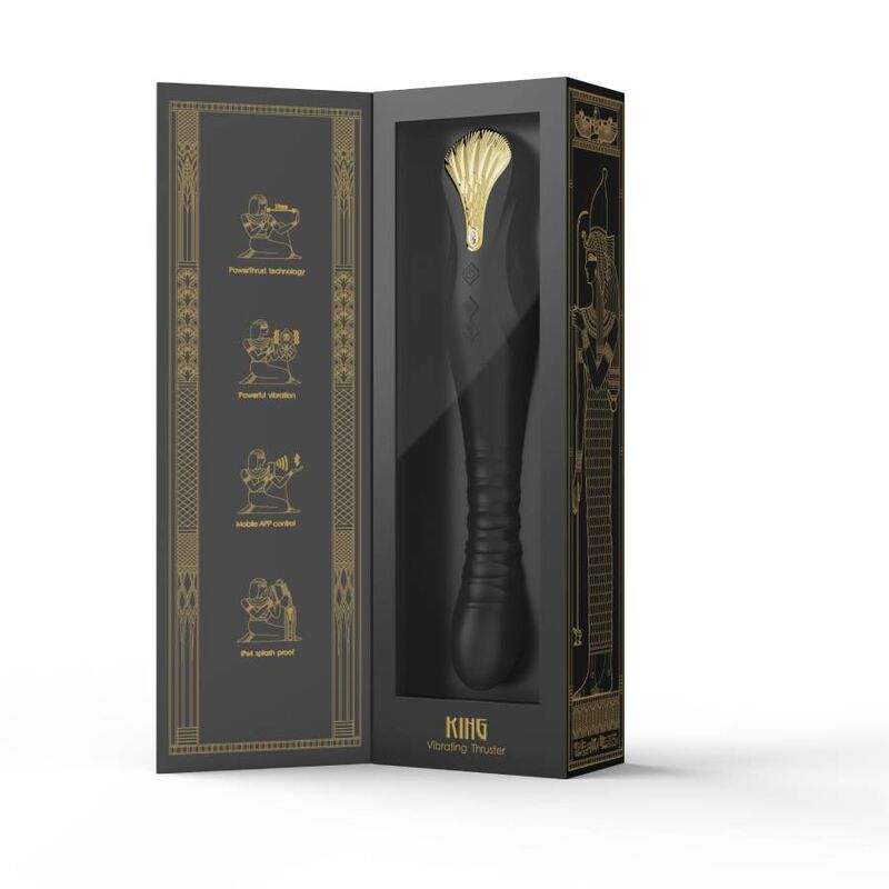 Vibratore Thrusting Zalo King — Silicone, Nero