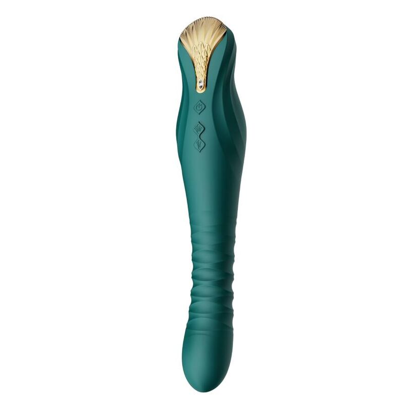 Vibratore Thrusting Zalo King — Silicone, Verde