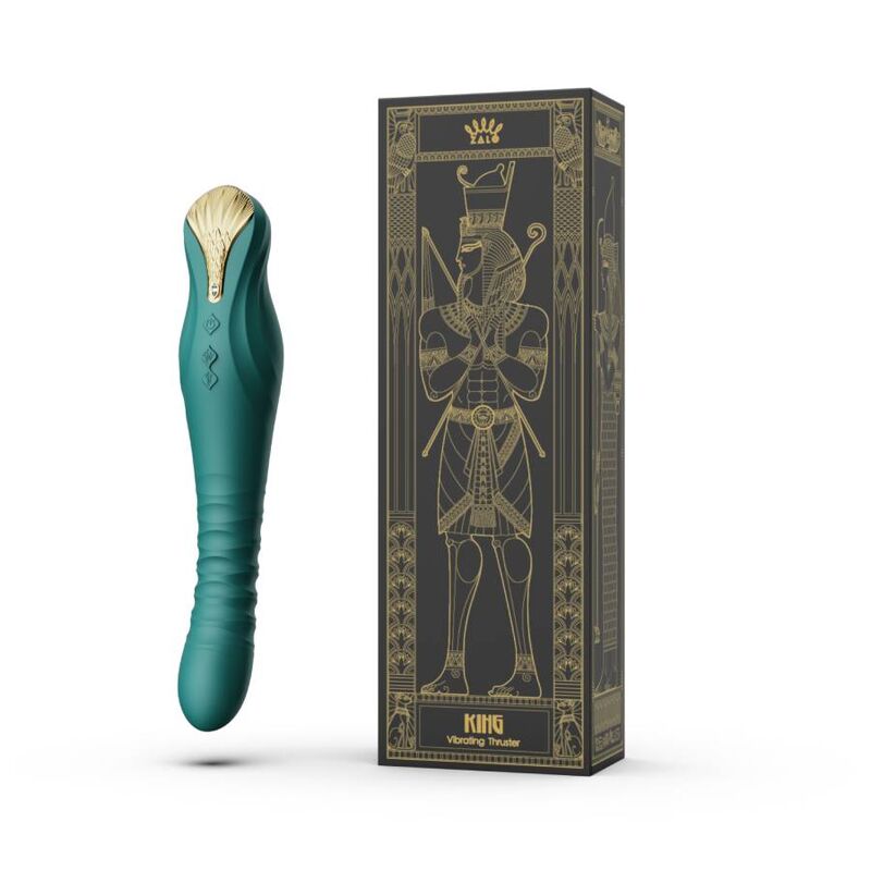 Vibratore Thrusting Zalo King — Silicone, Verde
