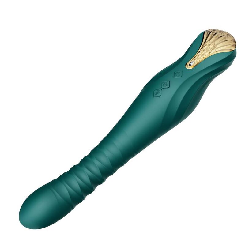 Vibratore Thrusting Zalo King — Silicone, Verde