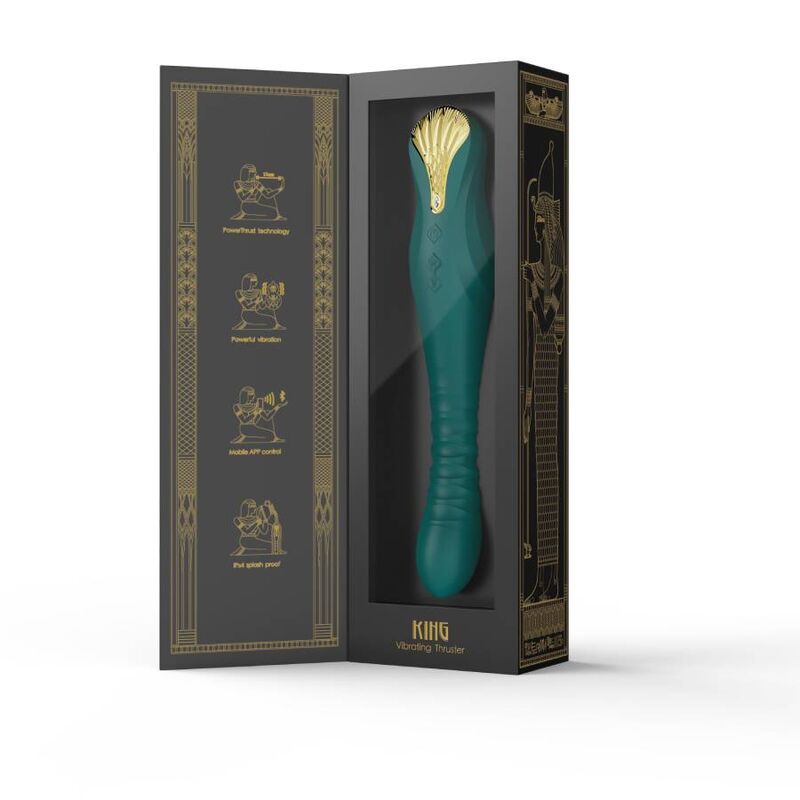 Vibratore Thrusting Zalo King — Silicone, Verde