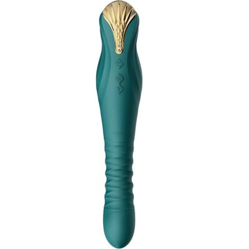 Vibratore Thrusting Zalo King — Silicone, Verde