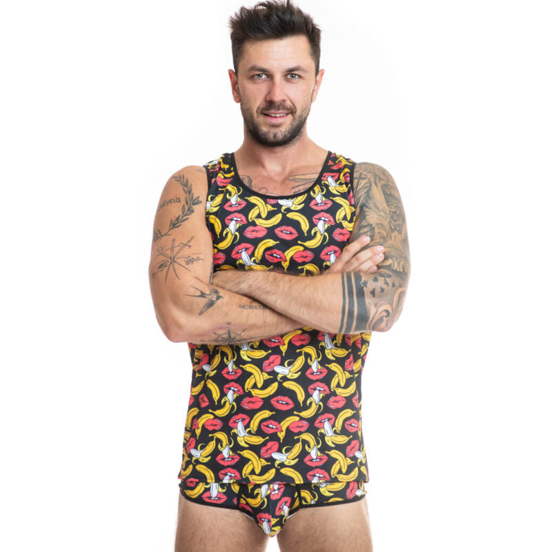 Top Senza Maniche Lycra Anais Men Top Banana — Taglia L
