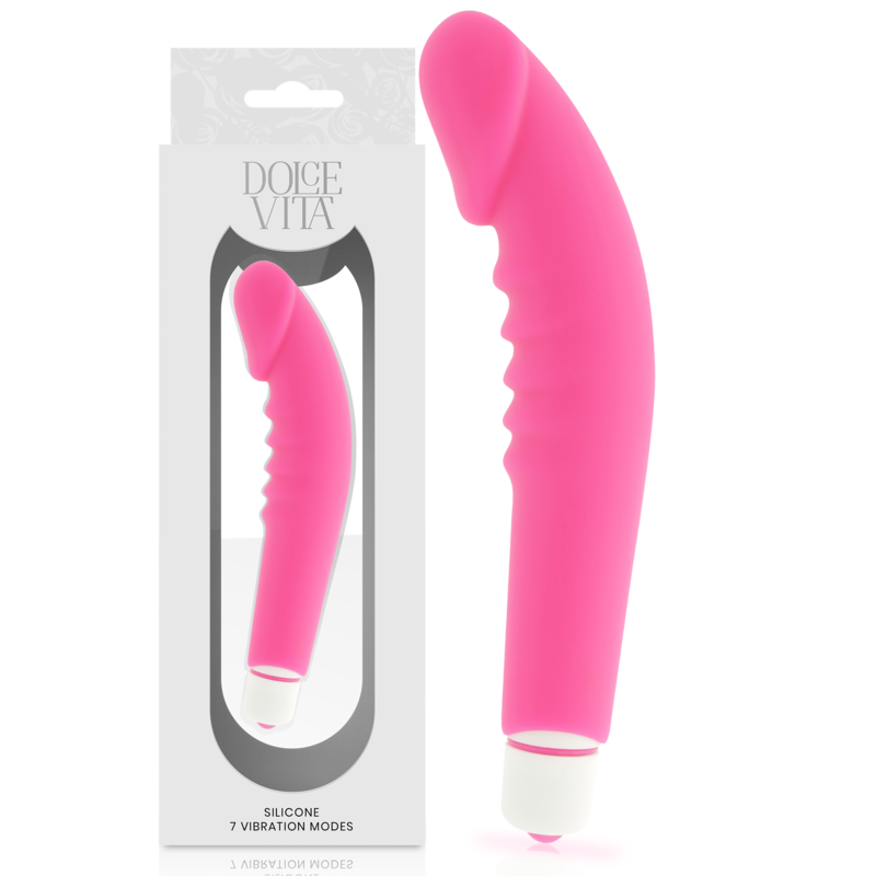 Vibratore Classico in Silicone Dolce Vita Realistic Pleasure — Rosa