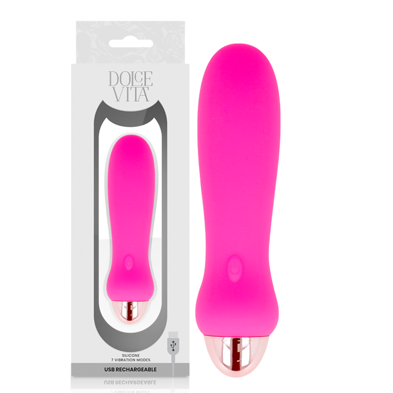Vibratore Ricaricabile Dolce Vita Cinque — Silicone, 7 Velocità