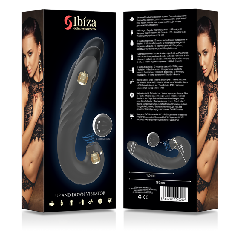 Vibratore Rabbit Succhia Clitoride Ibiza Up&Down — Silicone
