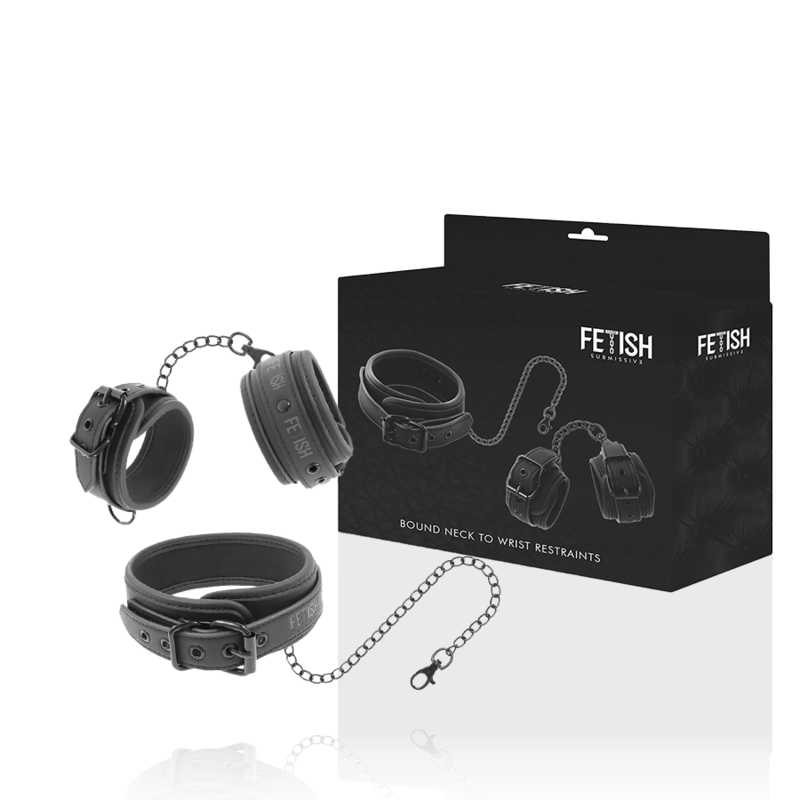Kit Bondage Collare e Manette Fetish Submissive — Pelle Vegana