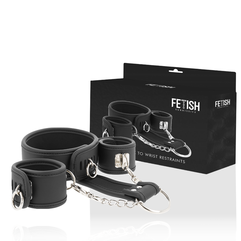Kit Bondage Collana e Manette Fetish Submissive — Pelle Vegana