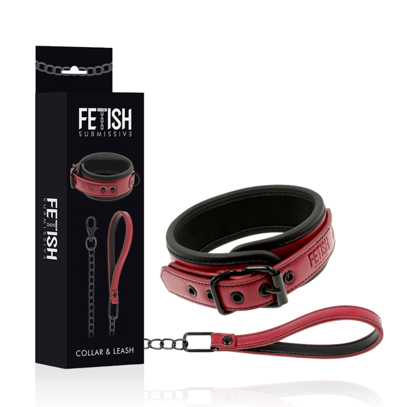 Collare BDSM con Catena e Manette Fetish Submissive Dark Room