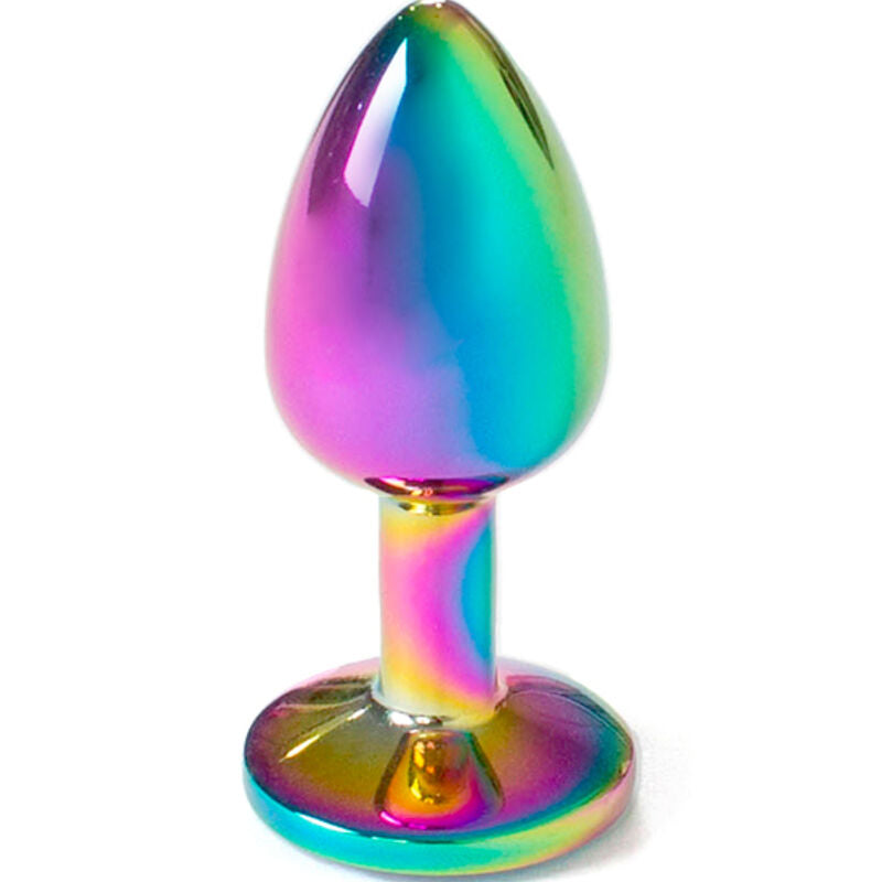 Plug Anale in Metallo Secretplay Rainbow — Taglia S, 7 cm