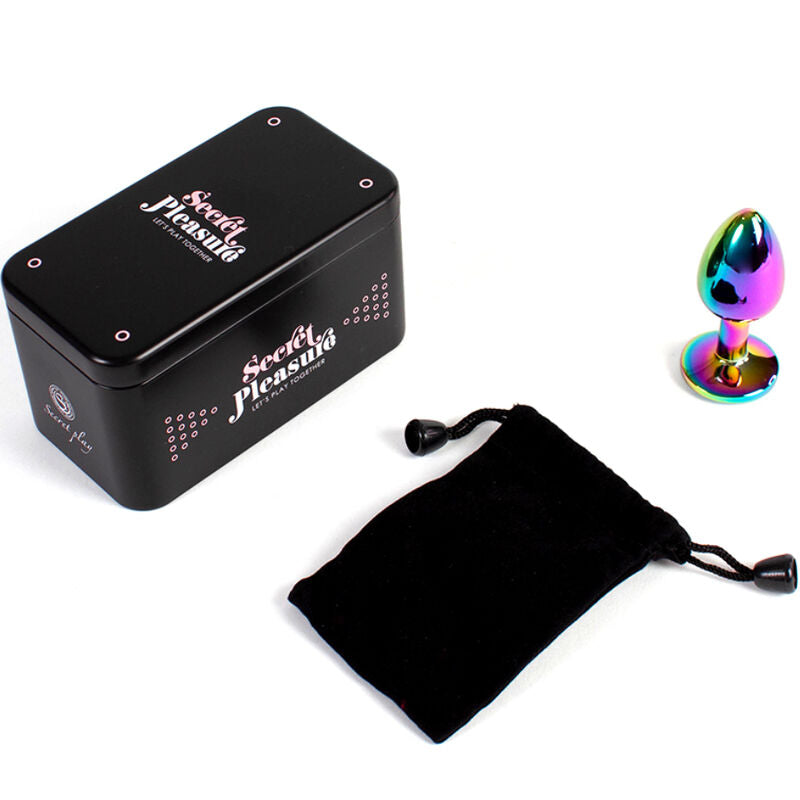 Plug Anale in Metallo Secretplay Rainbow — Taglia S, 7 cm