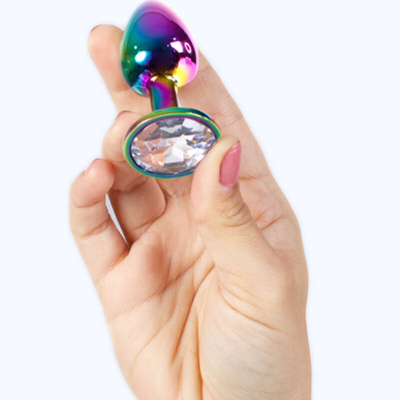 Plug Anale in Metallo Secretplay Rainbow — Taglia S, 7 cm