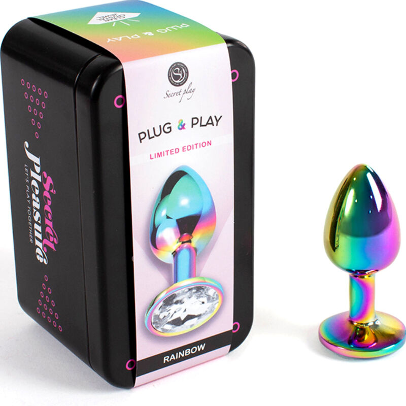 Plug Anale in Metallo Secretplay Rainbow — Taglia S, 7 cm