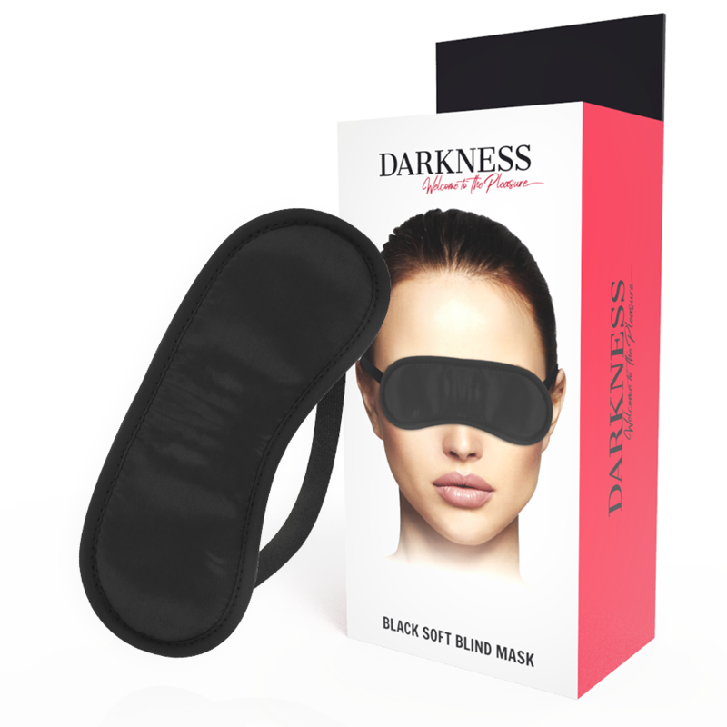 Benda per Occhi BDSM Darkness — Raso Nero, Fascia Regolabile