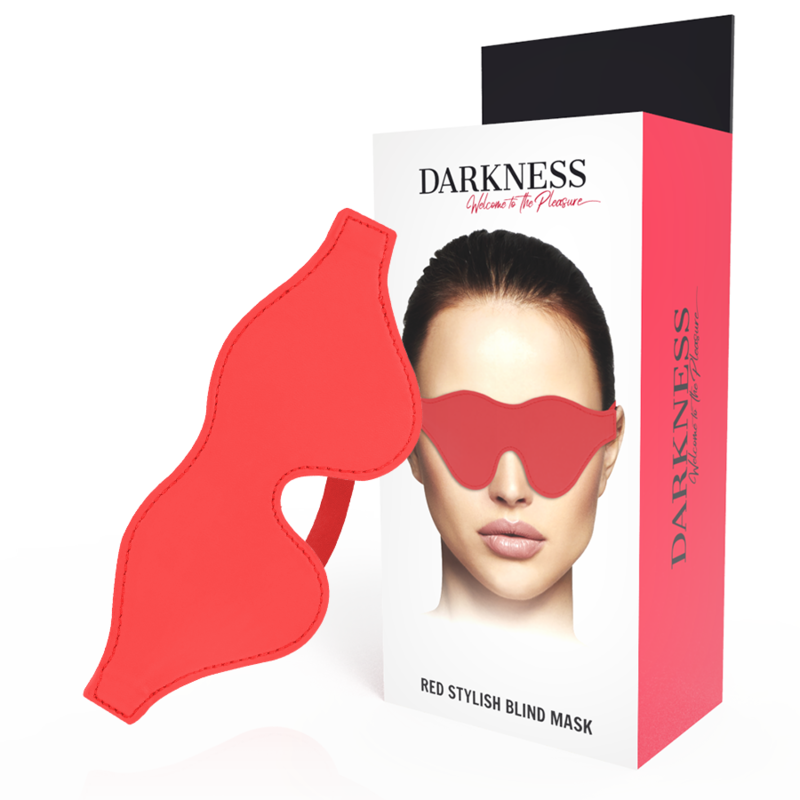 Benda per Occhi BDSM Darkness — PVC, Rossa