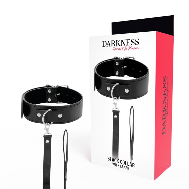 Collare Posturale BDSM Darkness — Catena in Pelle, Regolabile