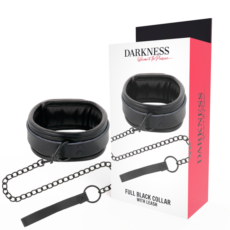 Collare BDSM con Guinzaglio Posturale Darkness — Regolabile