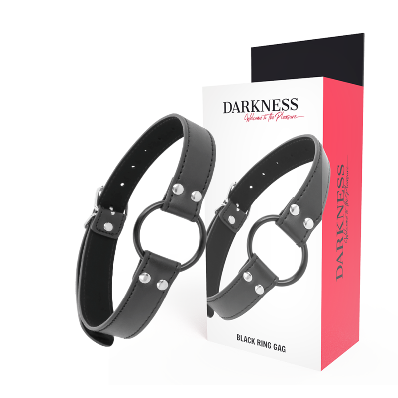 Bavaglio ad Anello BDSM Darkness — Cinturini in Pelle, 3,6 cm