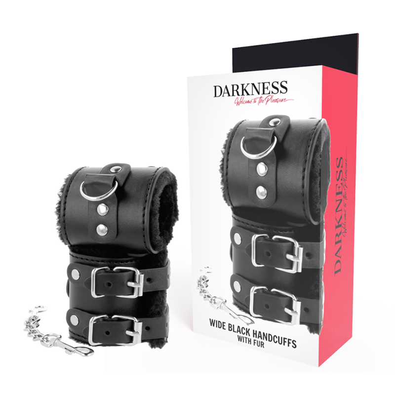 Manette BDSM Regolabili in Pelle Darkness — Polsini Neri
