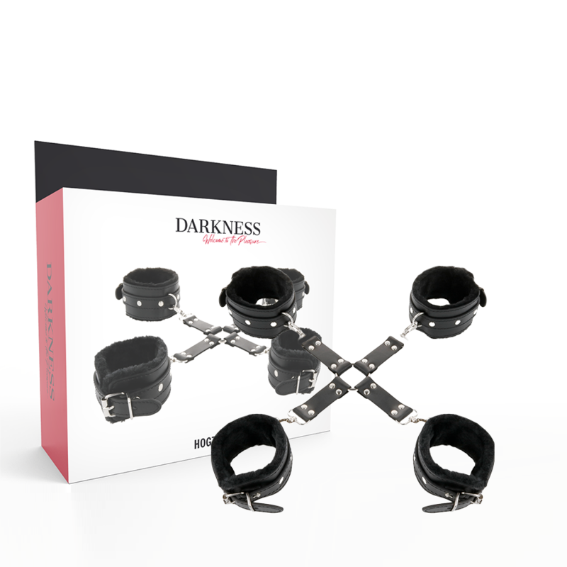 Manette BDSM in Pelle Darkness — Polsi e Caviglie, Nero
