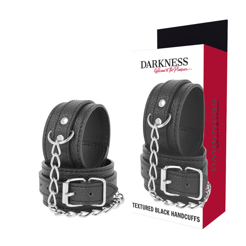 Manette BDSM in Pelle PU Darkness — Regolabili, Nero