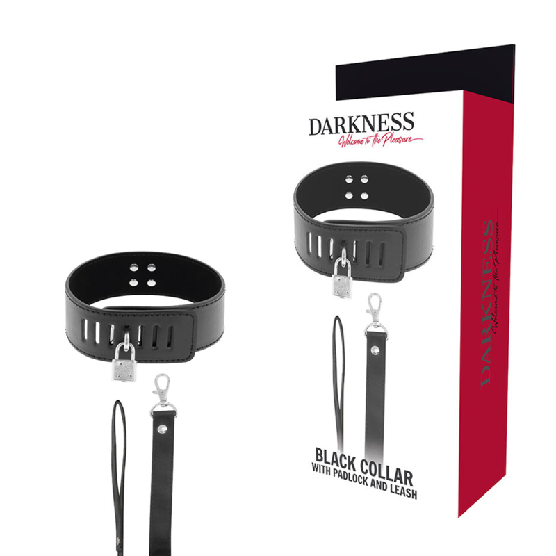 Collare BDSM con Lucchetto Darkness — Neoprene e Puleather