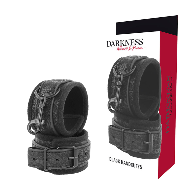 Manette BDSM Darkness Broccato Nero — Regolabili
