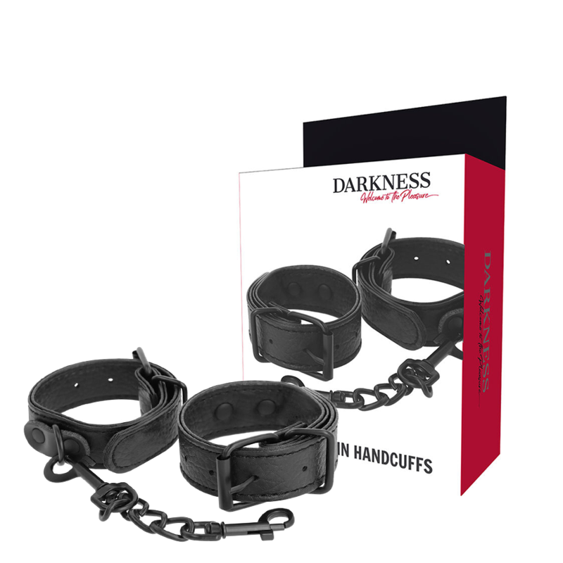 Manette BDSM Large Darkness — Cinturino Sottile, Interno Morbido