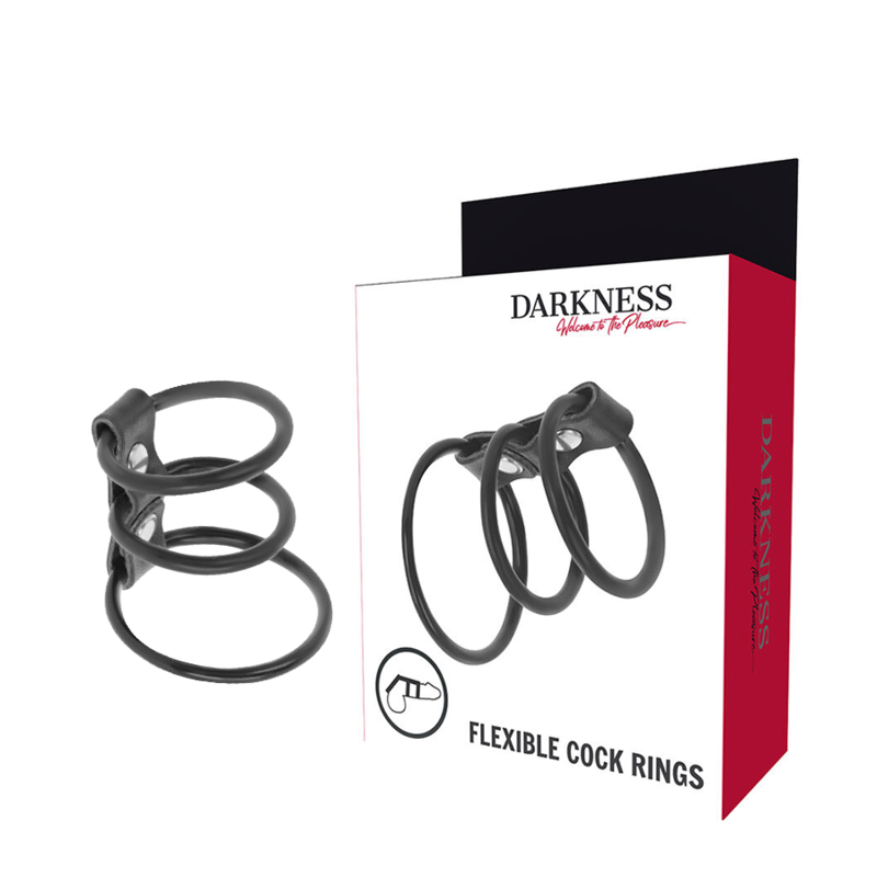 Anello Fallico Flessibile Darkness — Set 3 Pezzi TPR