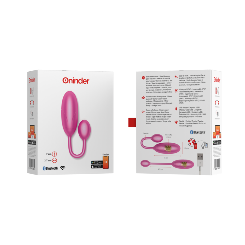 Uovo Vibrante con App Oninder Denver — Rosa, 7 cm