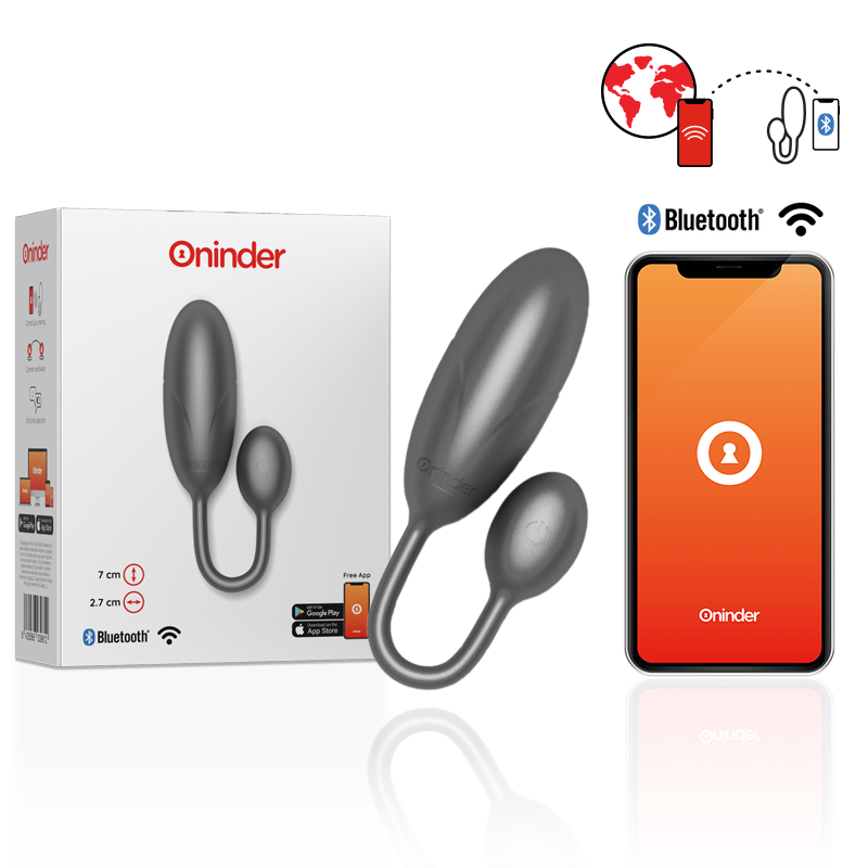 Uovo Vibrante con App Oninder Denver — Nero, 7 cm