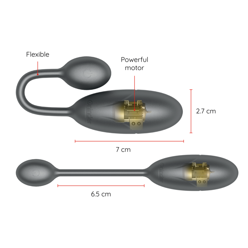 Uovo Vibrante con App Oninder Denver — Nero, 7 cm