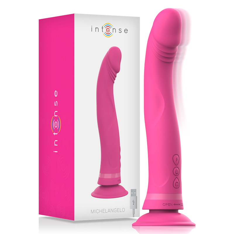 Dildo Vibrante con Ventosa Intense Michelangelo — Silicone Rosa