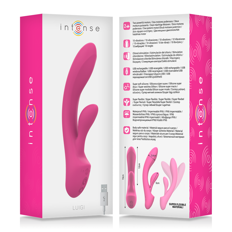 Vibratore Rabbit Punto G e Clitoride Intense Luigi — Rosa