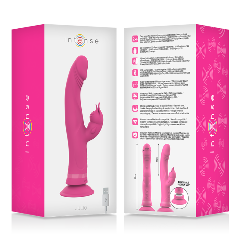 Vibratore Rabbit Intense Julio — Silicone, Doppia Stimolazione