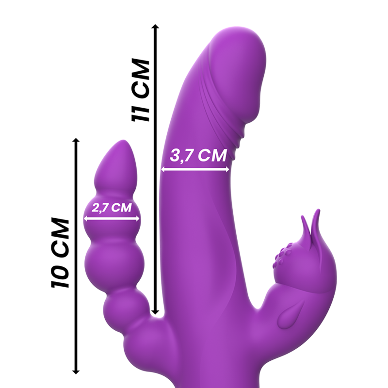 Vibratore Rabbit Triplo Motore Intense Casanova — Silicone, Viola