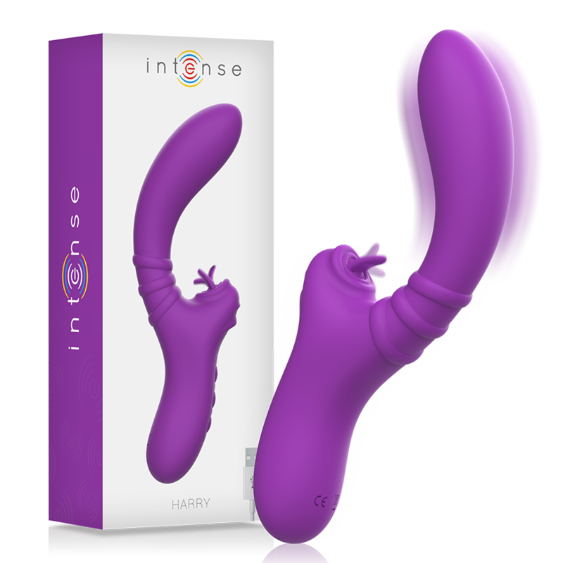 Vibratore Flessibile con Lingua Intense Harry — Viola