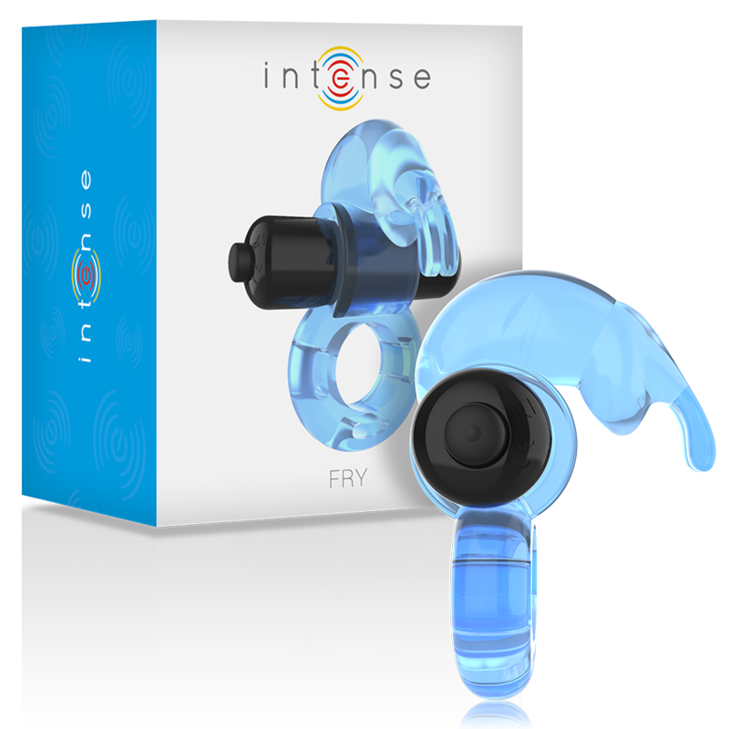 Anello Fallico Vibrante Intense Fry — Flessibile, Blu