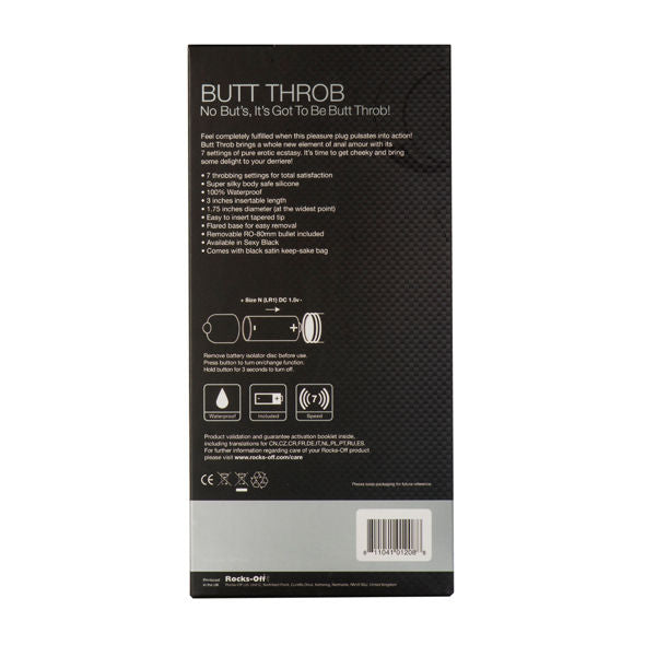 Vibratore Anale Rocks-Off Butt Throb — Silicone, 7 Velocità