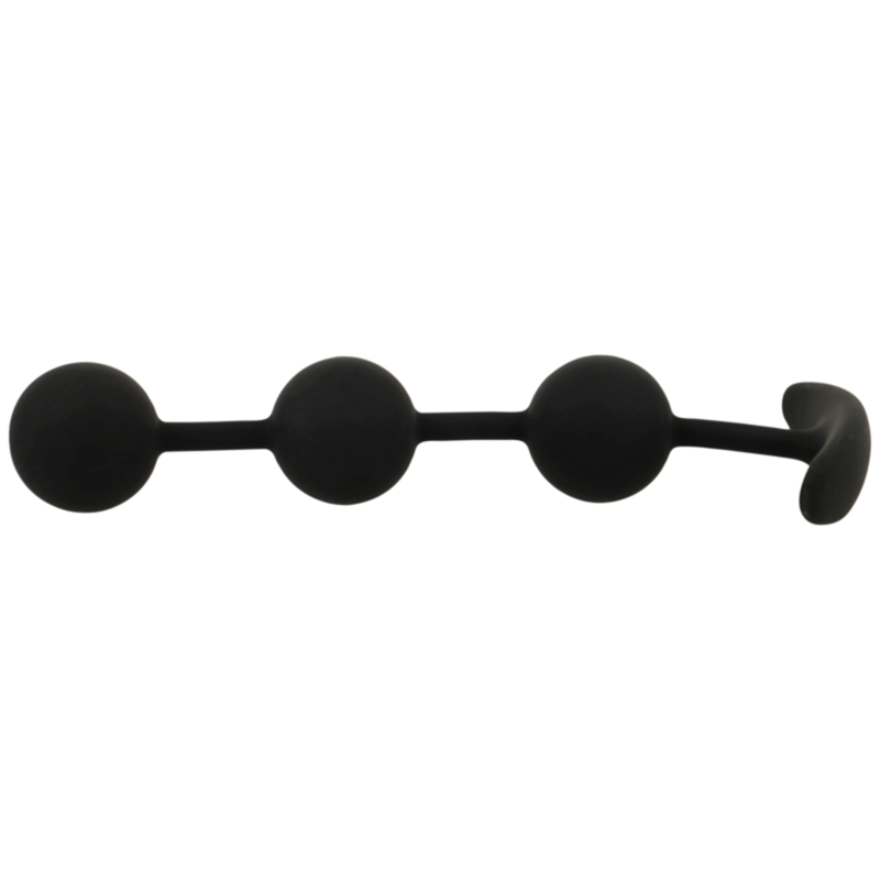 Plug Anale a Sfere Black&Silver Harry — Silicone, 3 Sfere