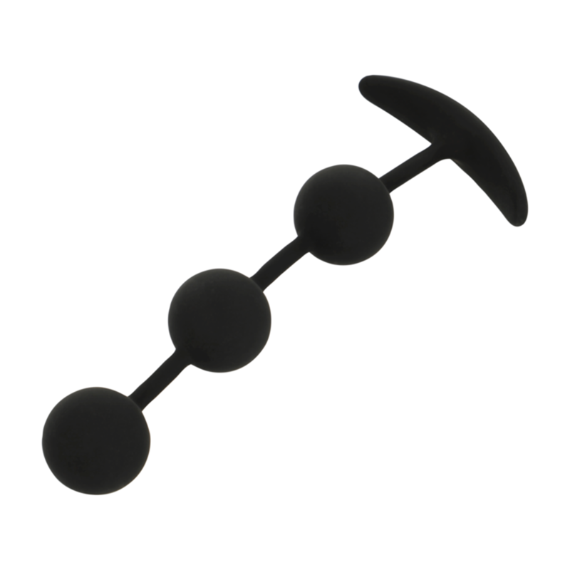 Plug Anale a Sfere Black&Silver Harry — Silicone, 3 Sfere