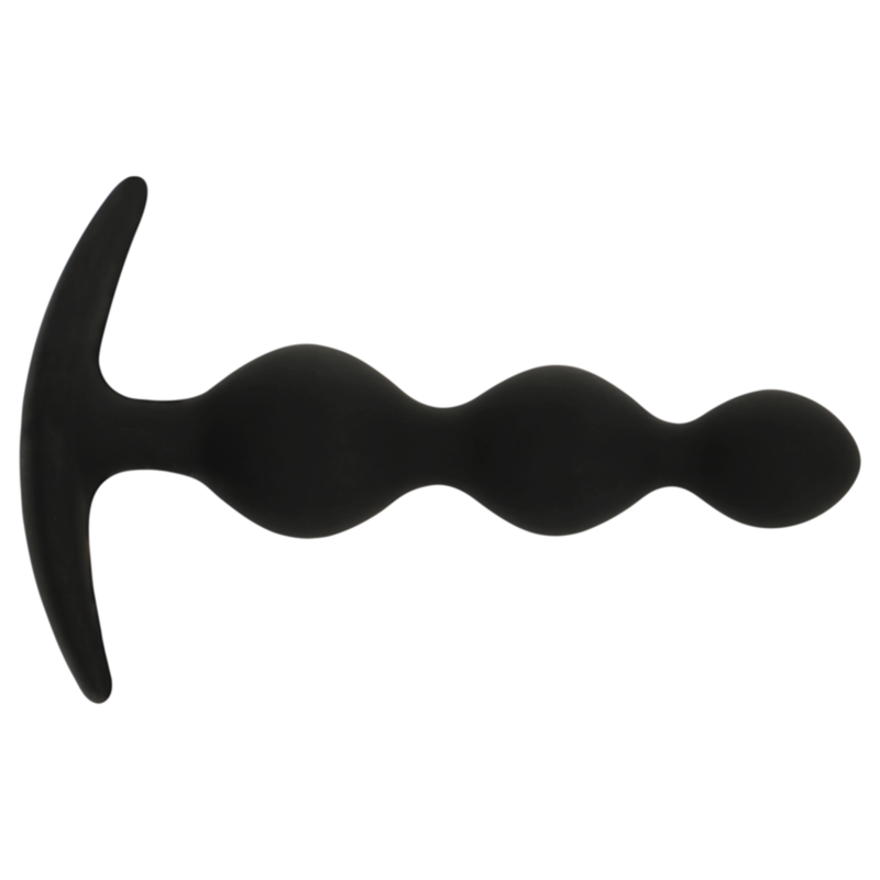 Catena di Sfere Anali Black&Silver Rupert — 10 cm