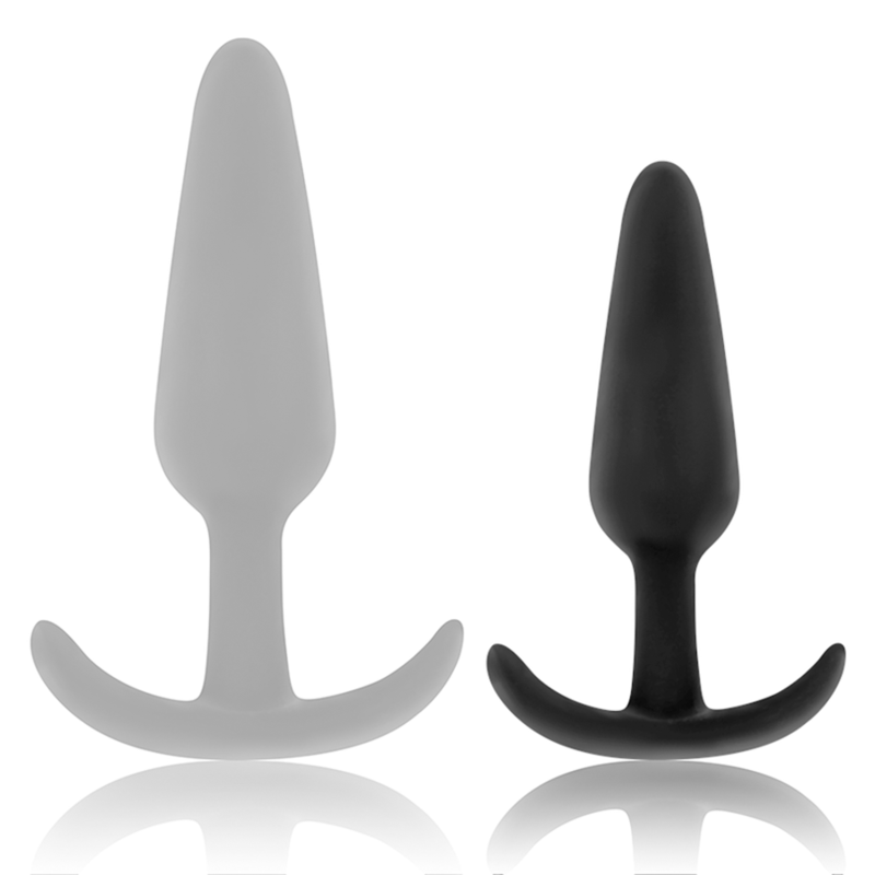Plug Anale in Silicone Black&Silver Hansel — Taglia S